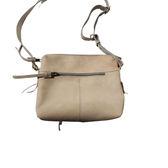 Born Nubuck Leather Boho Crossbody Bag with Adjustable Strap in Beige/Bone - Picture 2 of 9